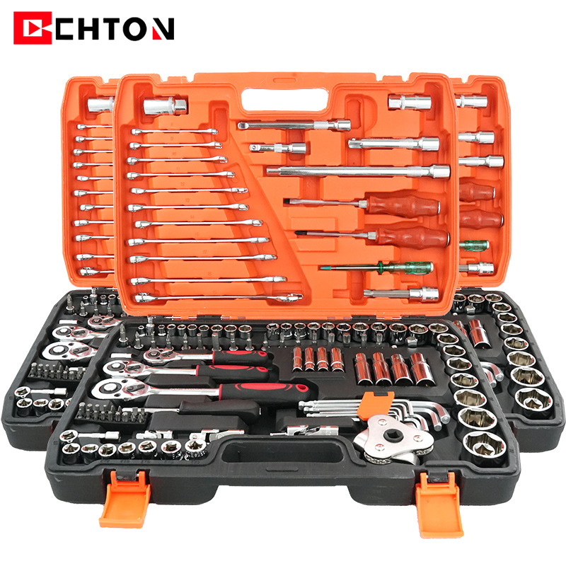 121-pc Socket & Ratchet Set — Orange Case